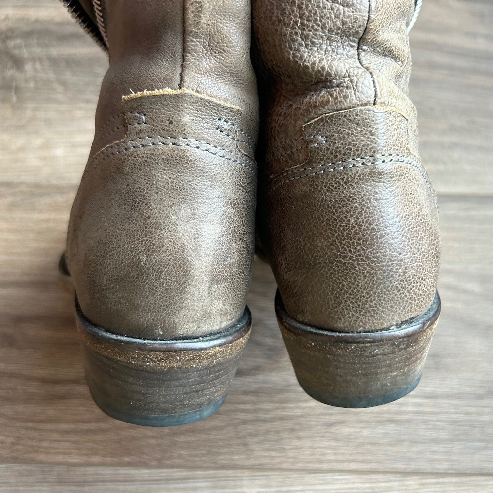 John Fluevog Tan Ruth Skin Spiral Zip Ankle Boots | 6 - Picture 5 of 13